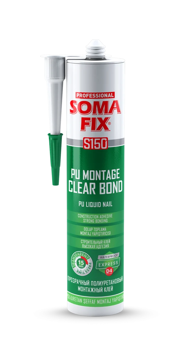 SOMAFİX POLİÜRETAN ŞEFFAF MONTAJ YAPIŞTIRICI - S150